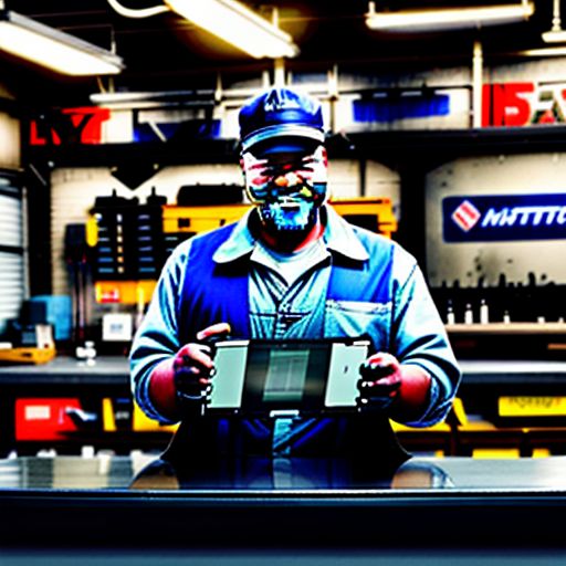 Mechanic Using Shop Management Software